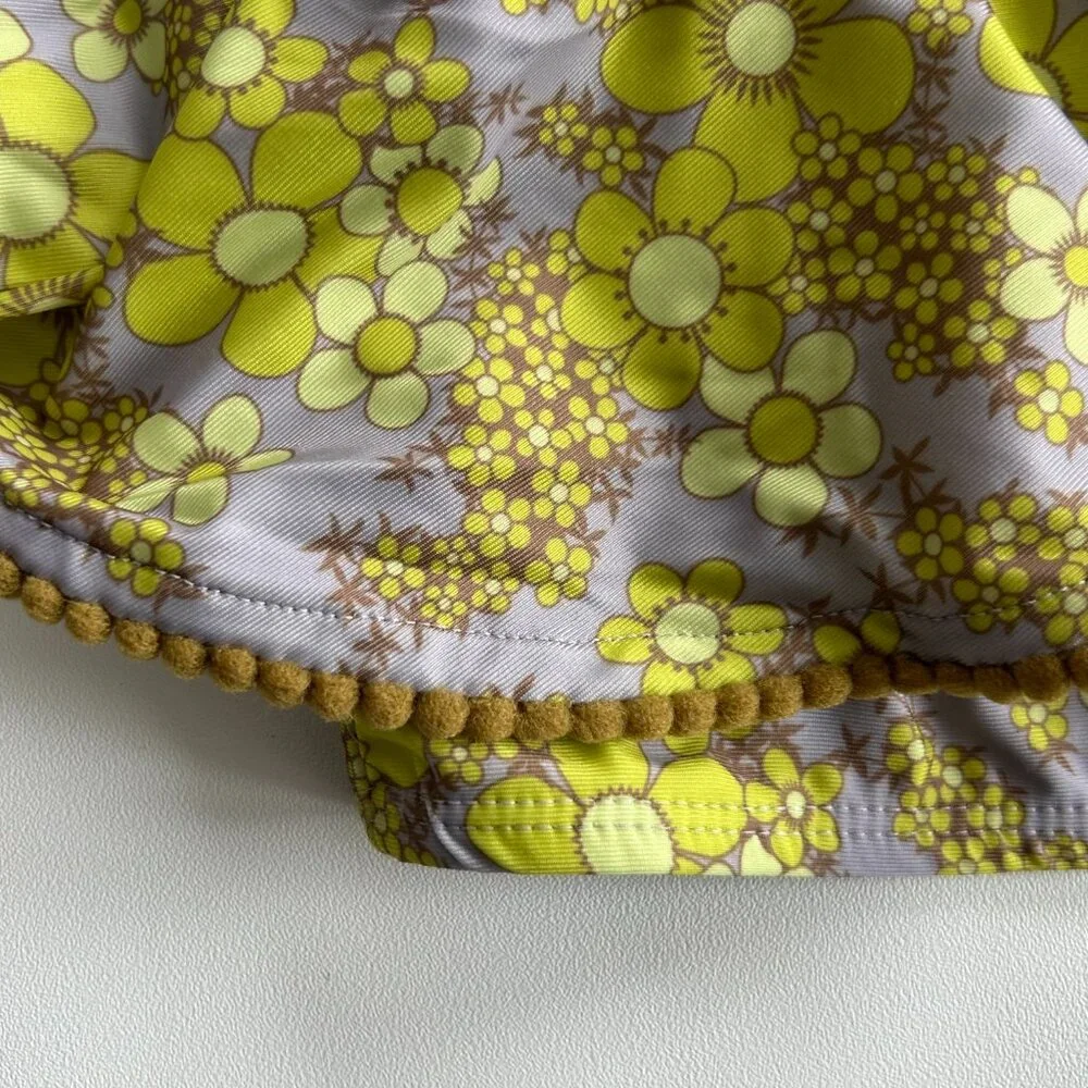 NWT Kate Quinn Baby Bikini 0-3M Granny Floral Ruffle Pom Pom UPF 50+